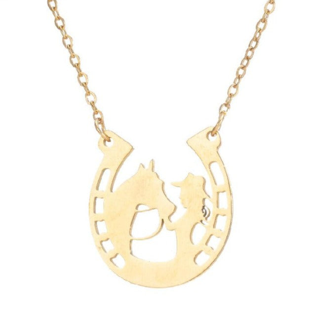 Lucky Horseshoe Pendant Necklace Silver