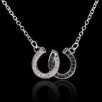 Fer-à-Cheval Necklace with White & Black Lucky Horseshoe Pendant