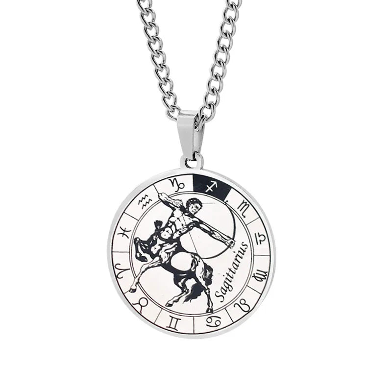 Collier Horoscope Pendentif Constellations du Zodiaque Argent sagittaire
