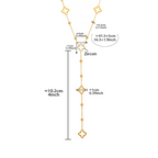 Collier Long avec Pendentifs Trèfle à 4 Feuilles et Zircon 