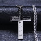 Necklace & Cross Medallion Pendant for Men, Christian, silver