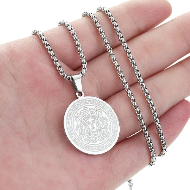 Ожерелье Медуза Горгона греческая серебро