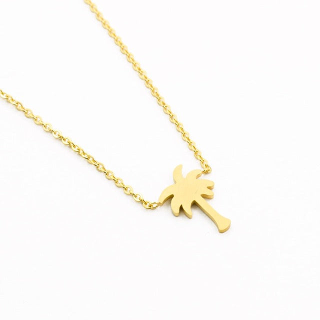 Gold & Silver Palm Tree Necklace for Women gold