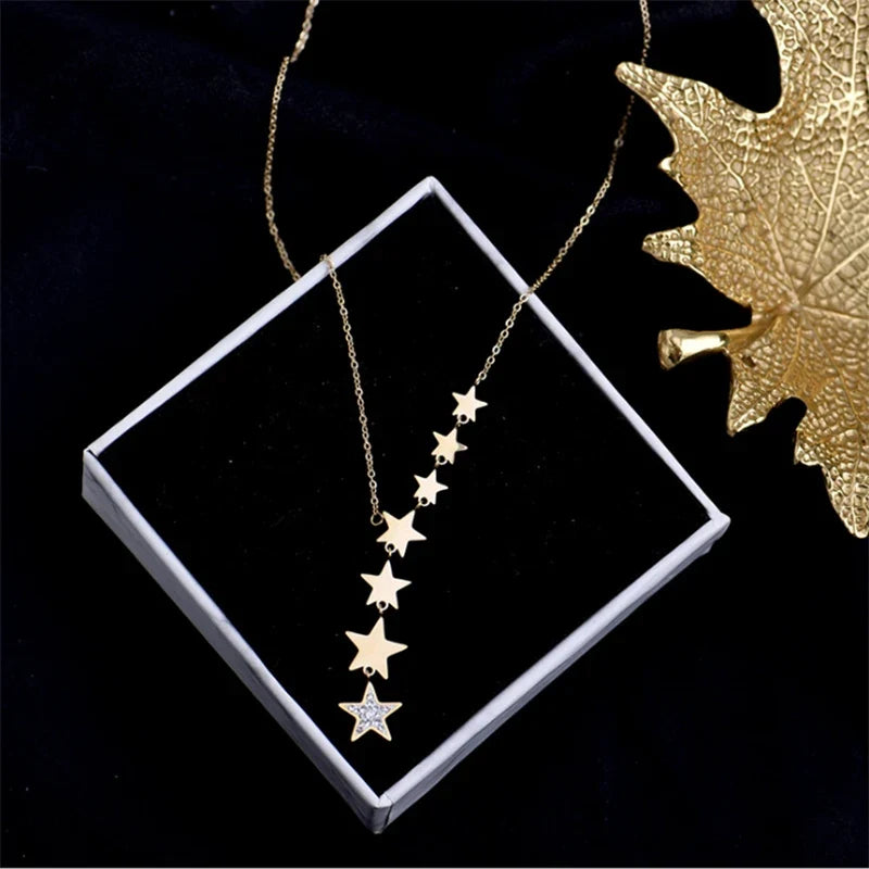 Collier Pendentif à Etoiles Multiples