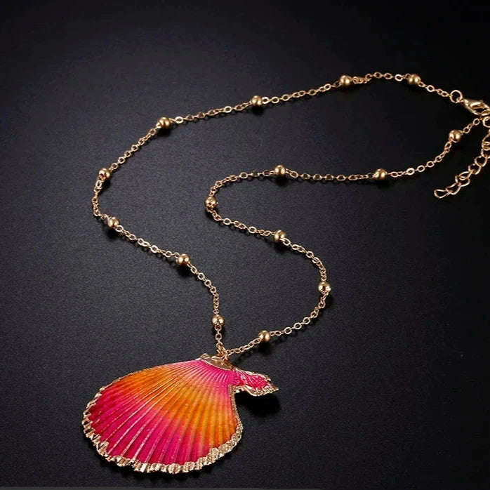Collier Pendentif avec Jolie Coquillage Coquille Saint-Jacques 1