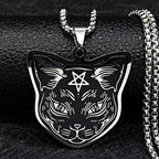 Black Cat Pentacle Witchcraft Wiccan Pendant Necklace