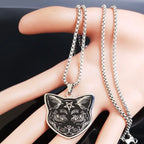 Black Cat Pentacle Witchcraft Wiccan Pendant Necklace
