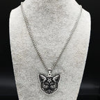 Black Cat Pentacle Witchcraft Wiccan Pendant Necklace