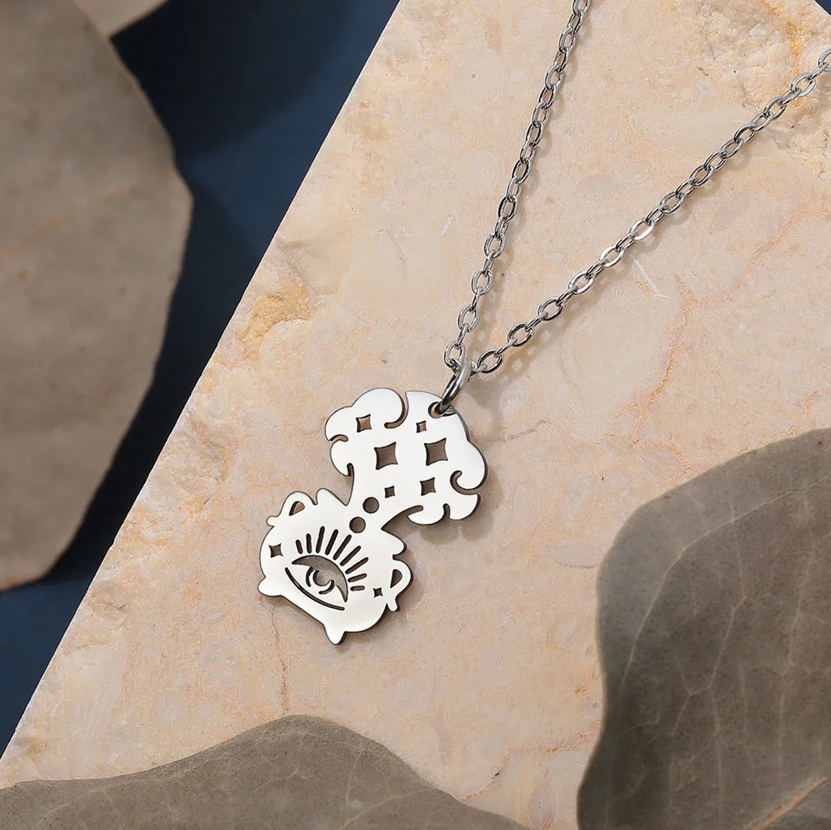Wiccan Witchcraft Cauldron Pendant Necklace in Silver