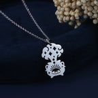 Wiccan Witchcraft Cauldron Pendant Necklace in Silver