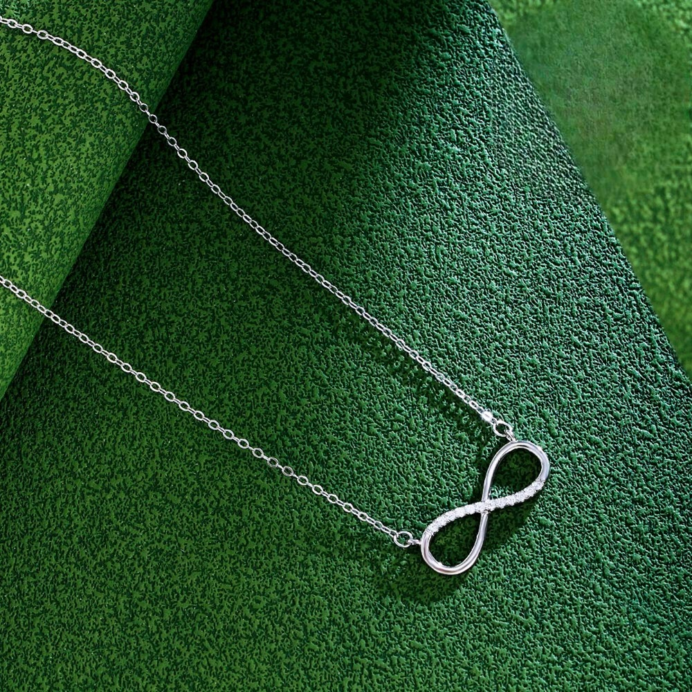 Charm Pendant Necklace with Infinity Zircon