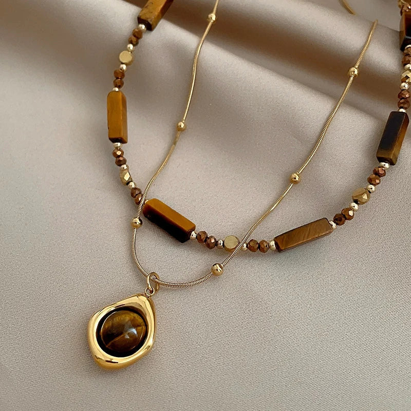 Tiger's Eye Protective Pendant Necklace B