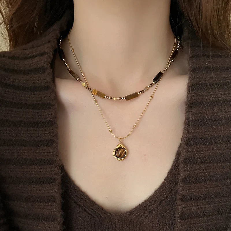 Tiger's Eye Protective Pendant Necklace B