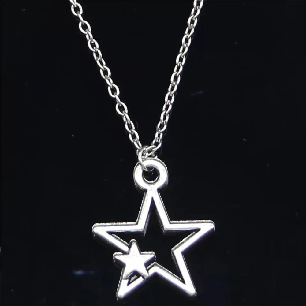 Collier Pendentif Double Etoile