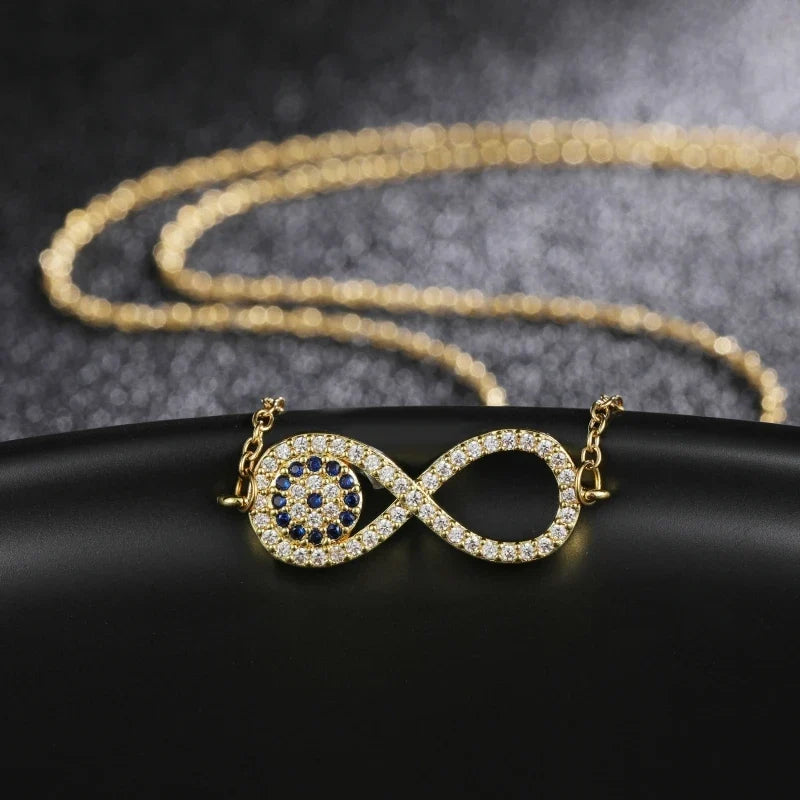 Infinity Symbol Zircon Pendant Necklace