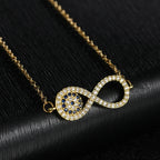 Collier Pendentif en Zircon Symbole Infini