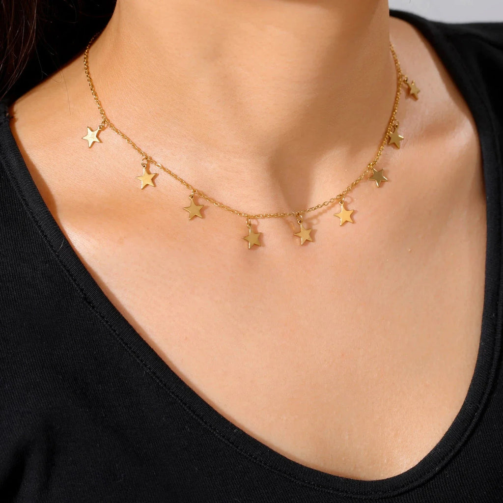 Collier Pendentif Etoile Astrologie or