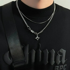 Collier Pendentif  Etoile avec Pierre en Zircon