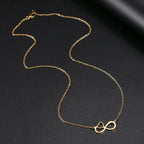 Women's Pendant Necklace Infinity and Heart Symbol Gold