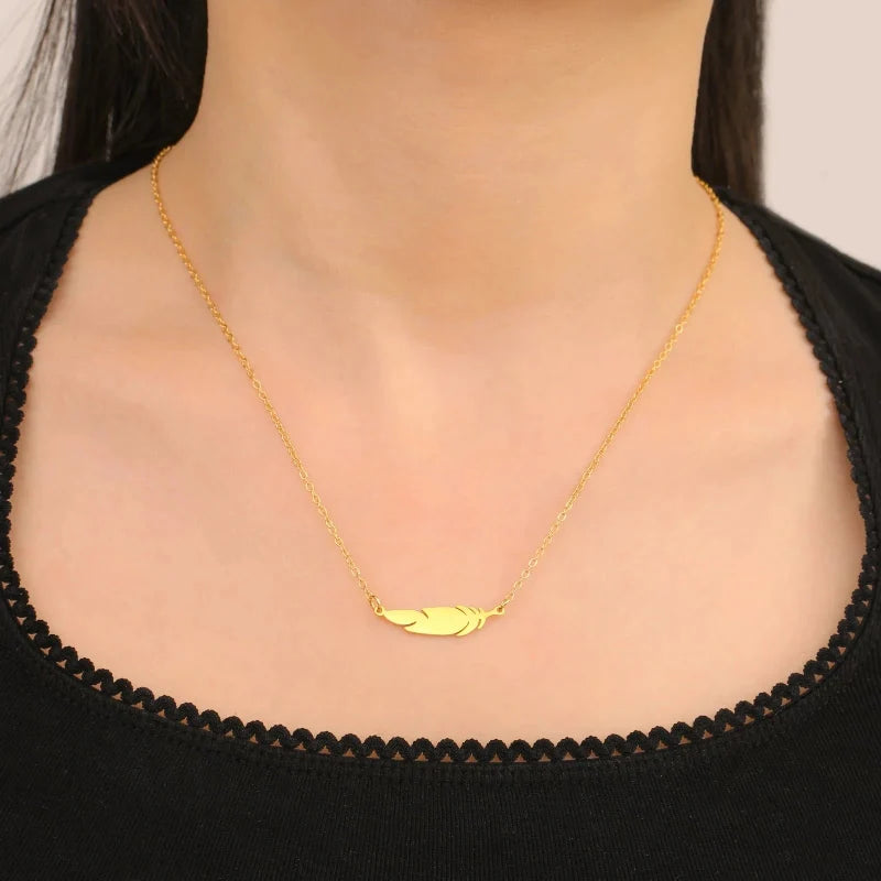 Collier Pendentif Fine Plume style b or