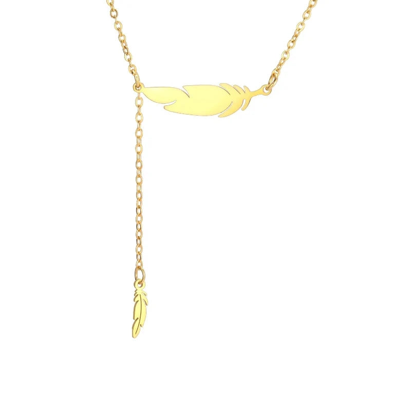 Collier Pendentif Fine Plume style a or