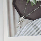 Collier Pendentif Fleur de Tournesol Tournante Anti-Stress argent