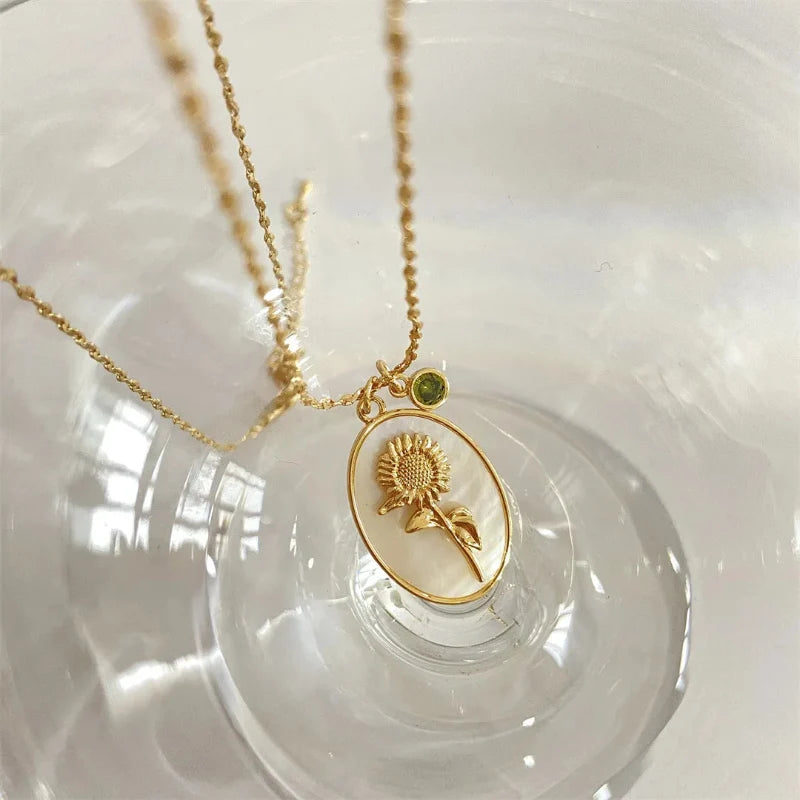 Flower Zodiac Sign Pendant Necklace