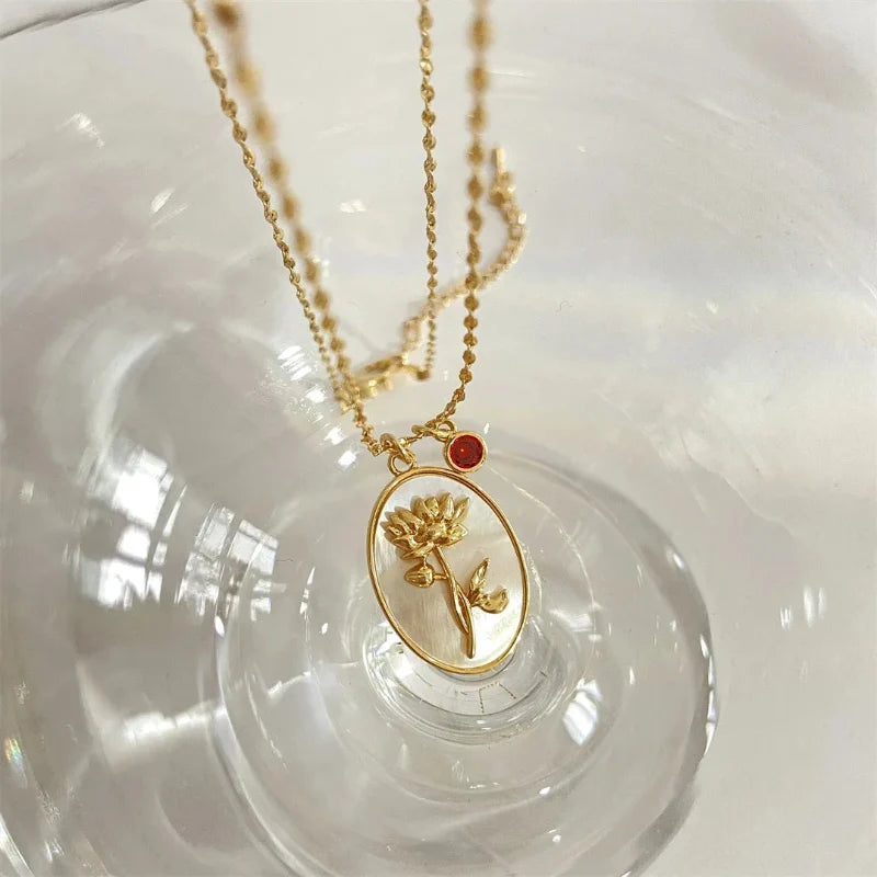 Collier Pendentif Fleur Signe du Zodiaque
