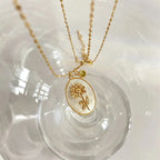 Collier Pendentif Fleur Signe du Zodiaque
