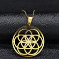 Collier Pendentif Graine de Vie Homme Femme or