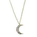 Collier Pendentif Lune en Zircon pour Femme or