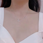 Ожерелье с подвеской Луна и Звезда с цирконом для женщин