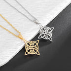 Wiccan Protection Witch’s Knot Pendant Necklace in silver