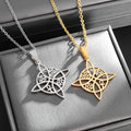 Wiccan Protection Witch’s Knot Pendant Necklace in gold