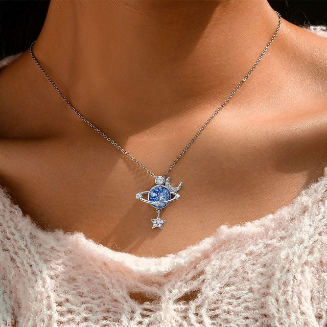 Blue Moonstone Pendant Necklace 