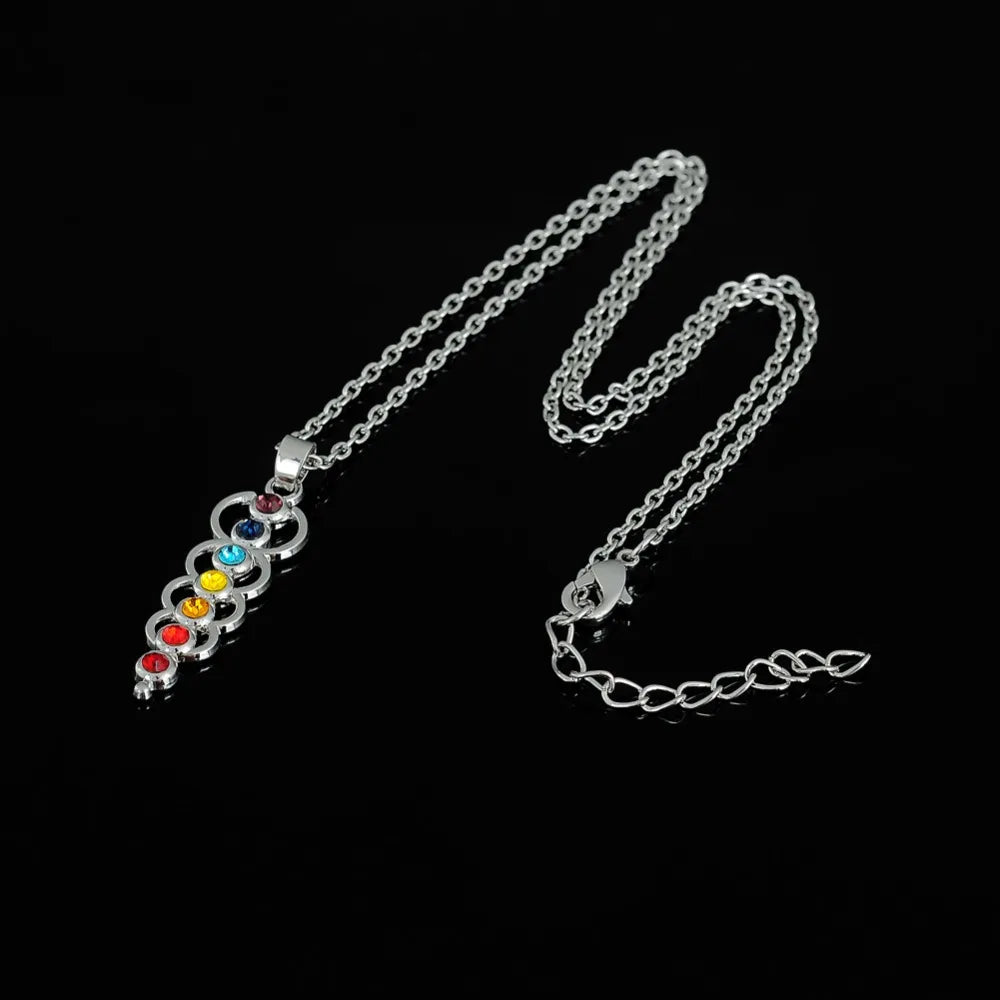 7 Chakra Stone Pendant Necklace for Women