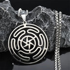 Strophalos Hecate’s Wheel Pendant Necklace silver