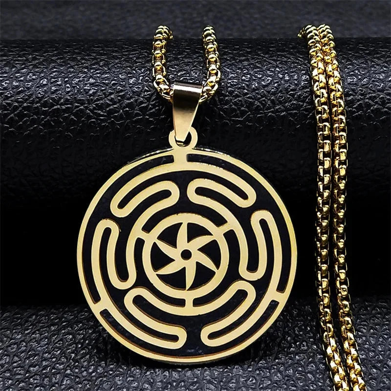Strophalos Hecate’s Wheel Pendant Necklace GOLD