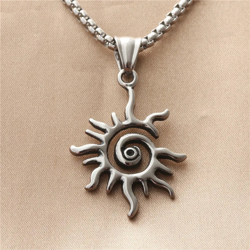 Asymmetrical Sun Pendant Necklace