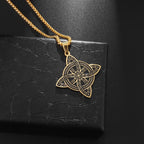 Wiccan Protection Witch’s Knot Pendant Necklace in gold