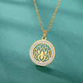 Zen Women’s Lotus Flower Pendant Necklace, gold