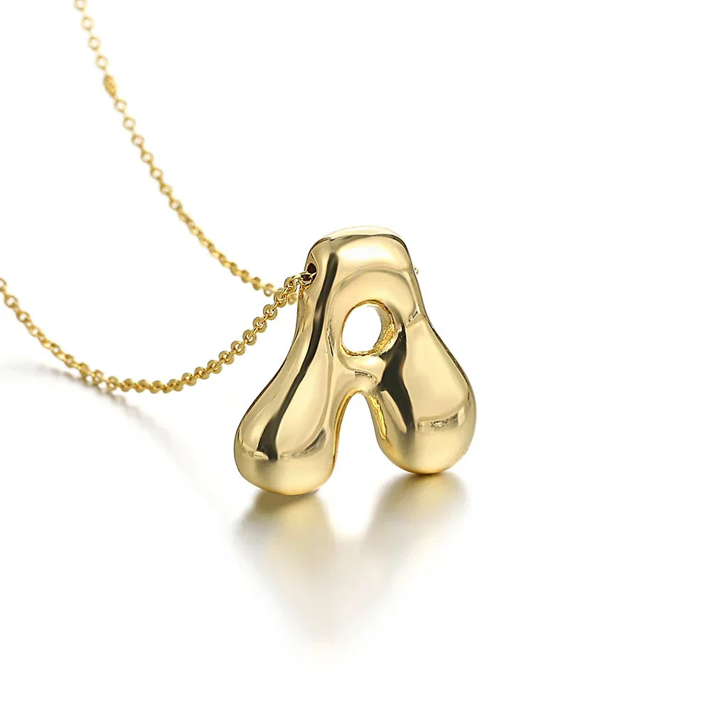 Women's necklace with initial pendant - letter