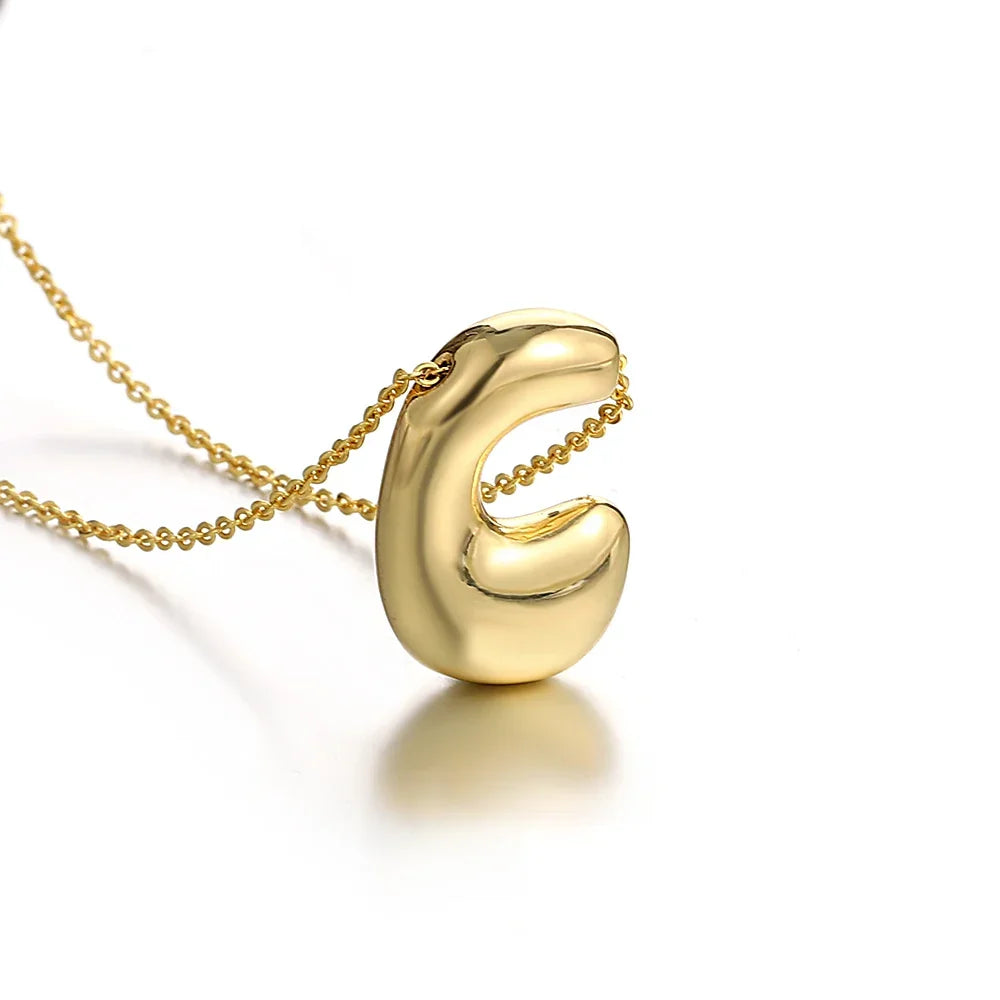Women's necklace with initial pendant - letter