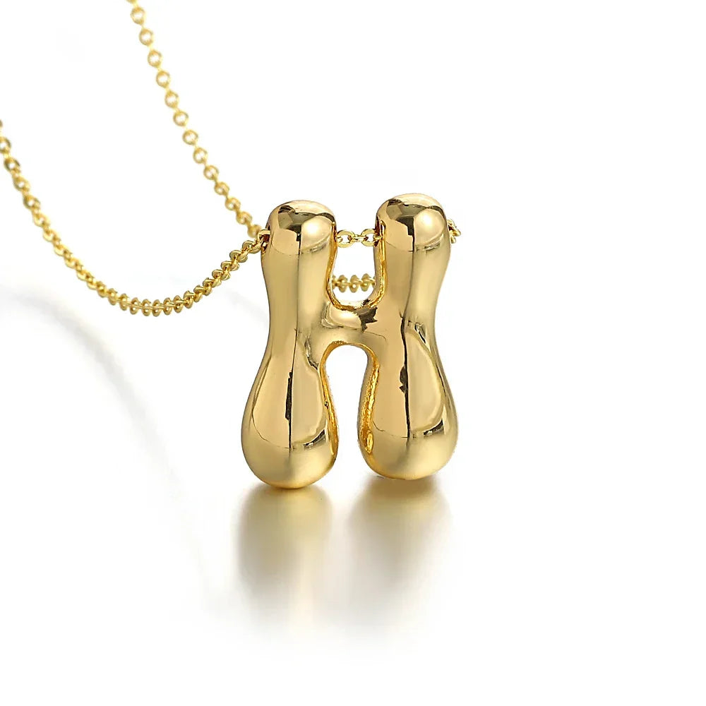 Women's necklace with initial pendant - letter