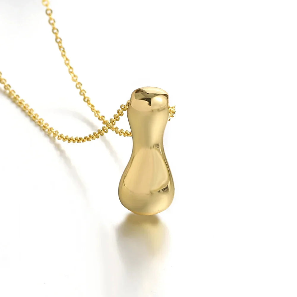 Women's necklace with initial pendant - letter