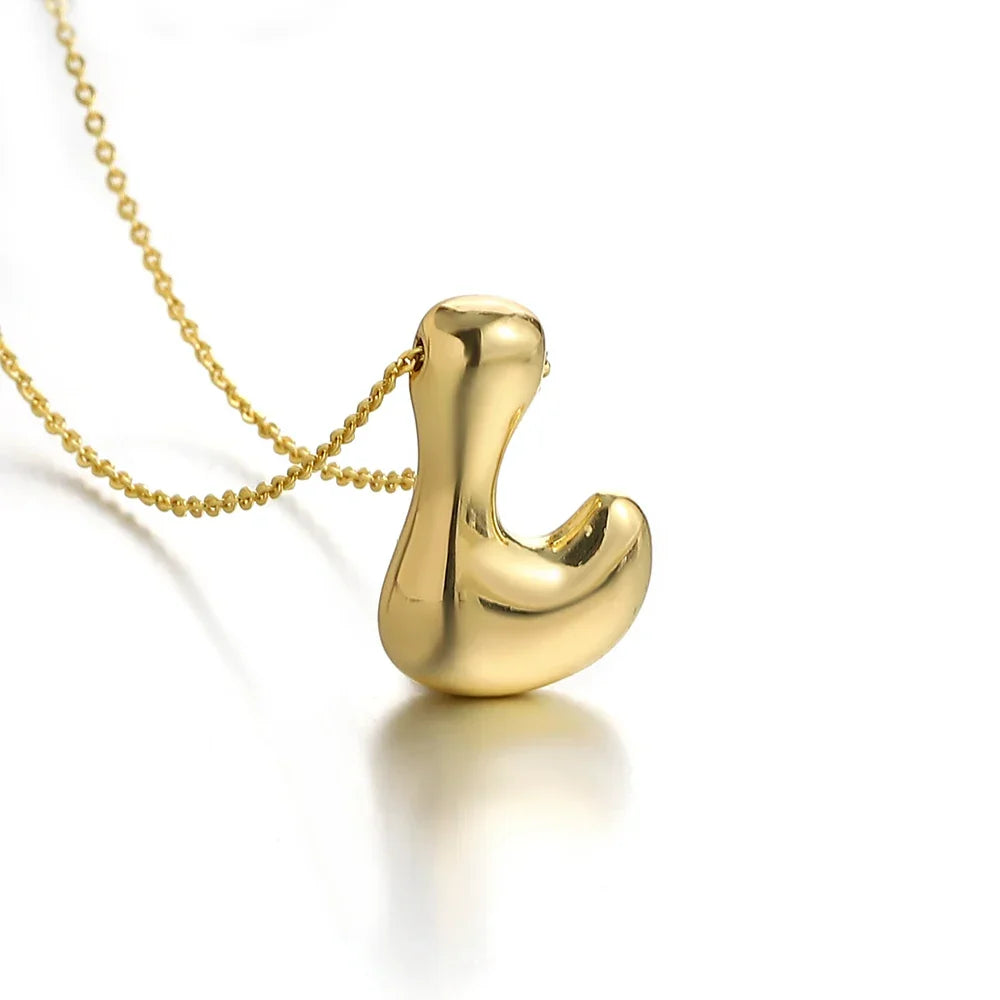 Women's necklace with initial pendant - letter