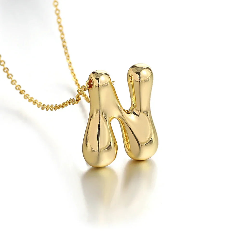 Women's necklace with initial pendant - letter