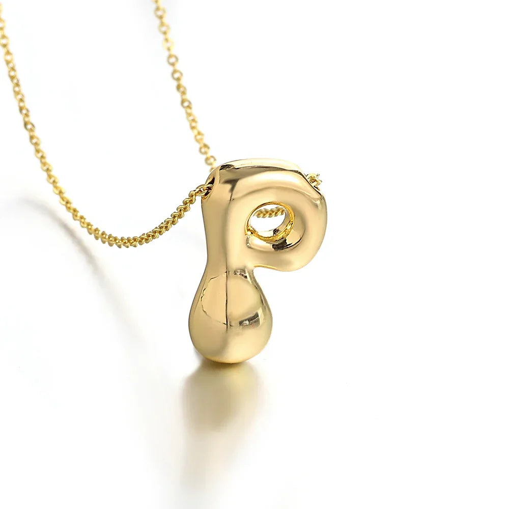 Women's necklace with initial pendant - letter