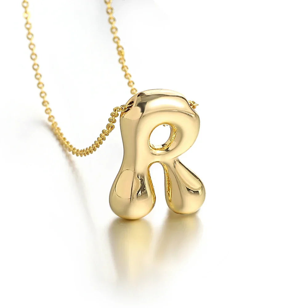 Women's necklace with initial pendant - letter