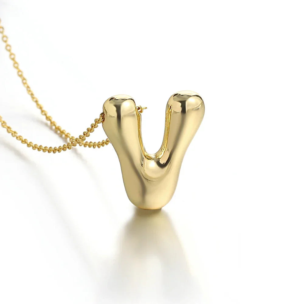 Women's necklace with initial pendant - letter